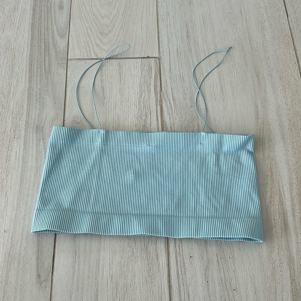 Free people tube top in light baby blue color